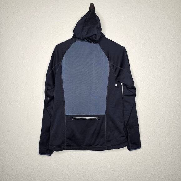 L.L. Bean Hooded full zip sweater black and gray color block pink zip Size M - Picture 8 of 9